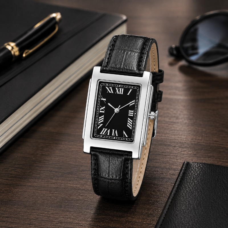 Smartwatch Vintage Watches For Men - Minimalistyczny prostokątny zegarek męski z vintage