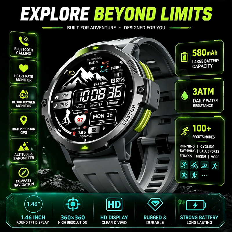 Timex Watches Smartwatch - Inteligentny zegarek Bluetooth z kompasem, trybami