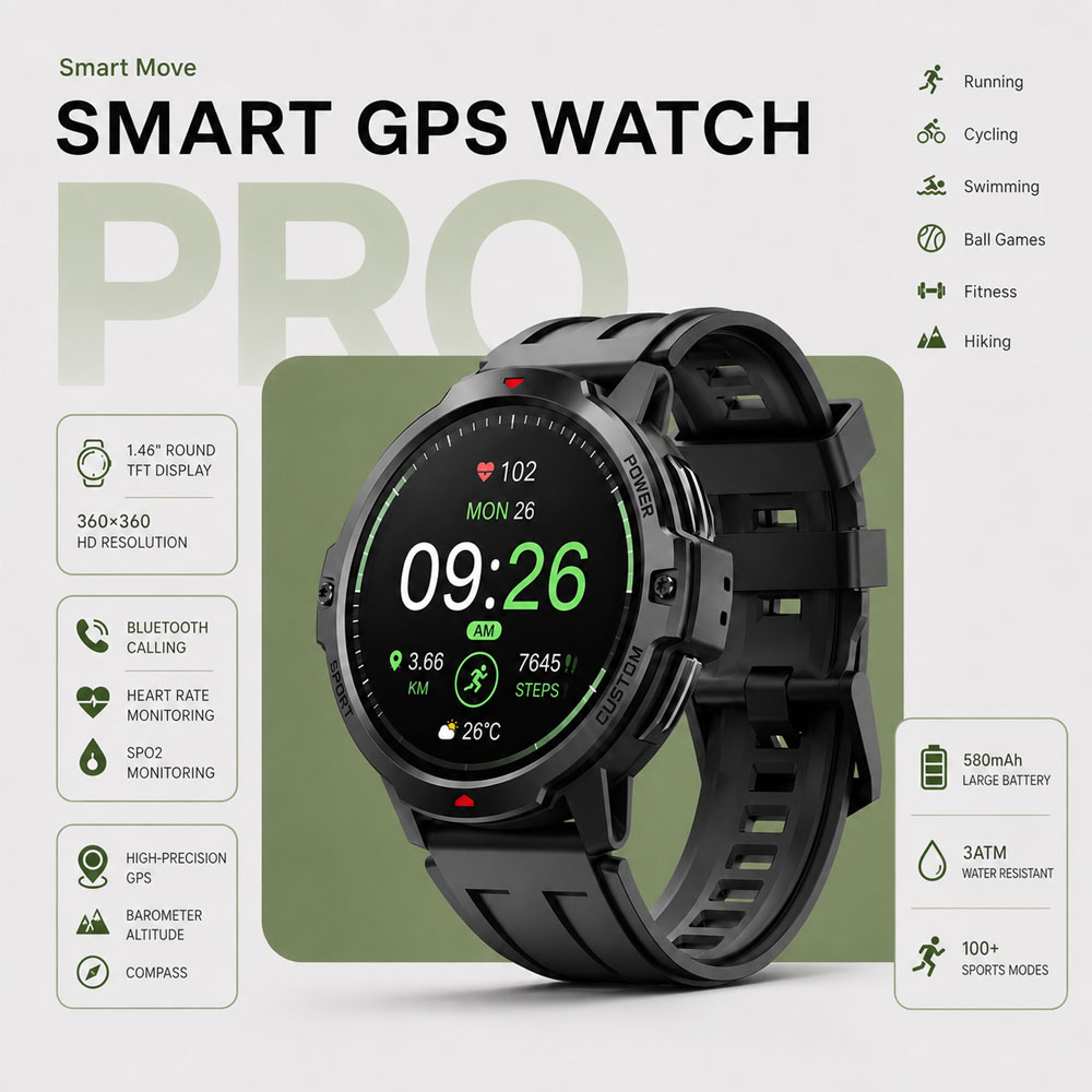 Timex Watches Smartwatch - NOWY 1.46-calowy wojskowy smartwatch GPS, wodoodporny