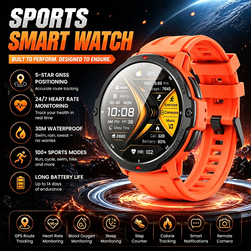Timex Watches Smartwatch - Nowy profesjonalny sportowy smartwatch z 6-osiowym
