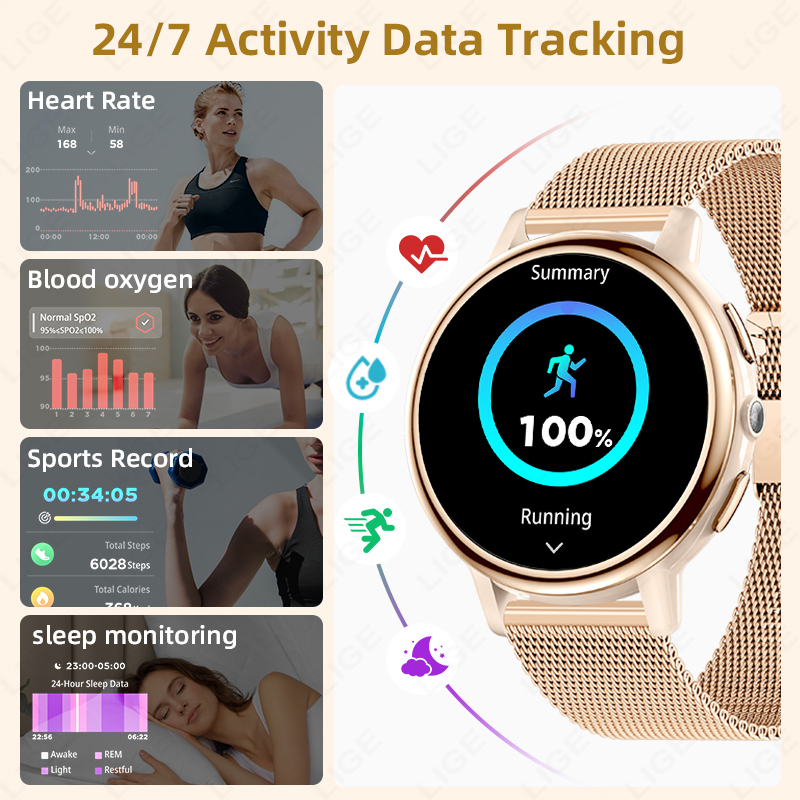 LIGE Modny Smartwatch Damski Z – Smartwatch Ladies Watches For Women recenzja i cena
