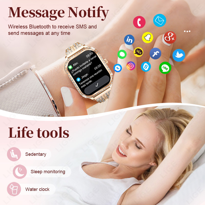 LIGE Smartwatch Damski Wodoodp – Smartwatch Ladies Watches For Women recenzja i cena